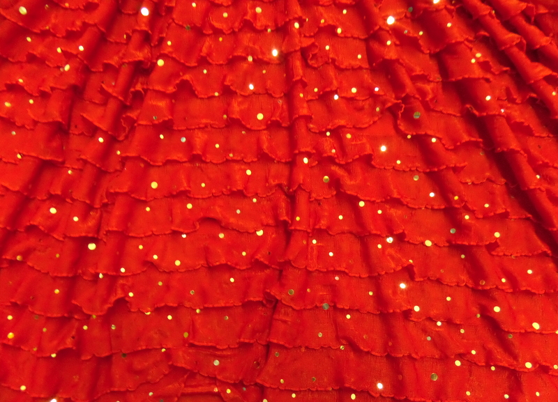 7.Red-Silver Salsa Ruffle With Sequins